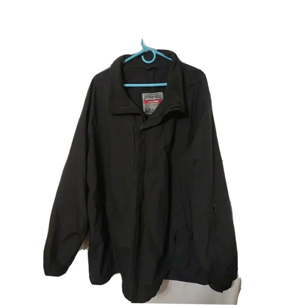 Eddie Bauer MENS XXL Weatheredge Waterproof Rain Jacket Hooded Black No Hood